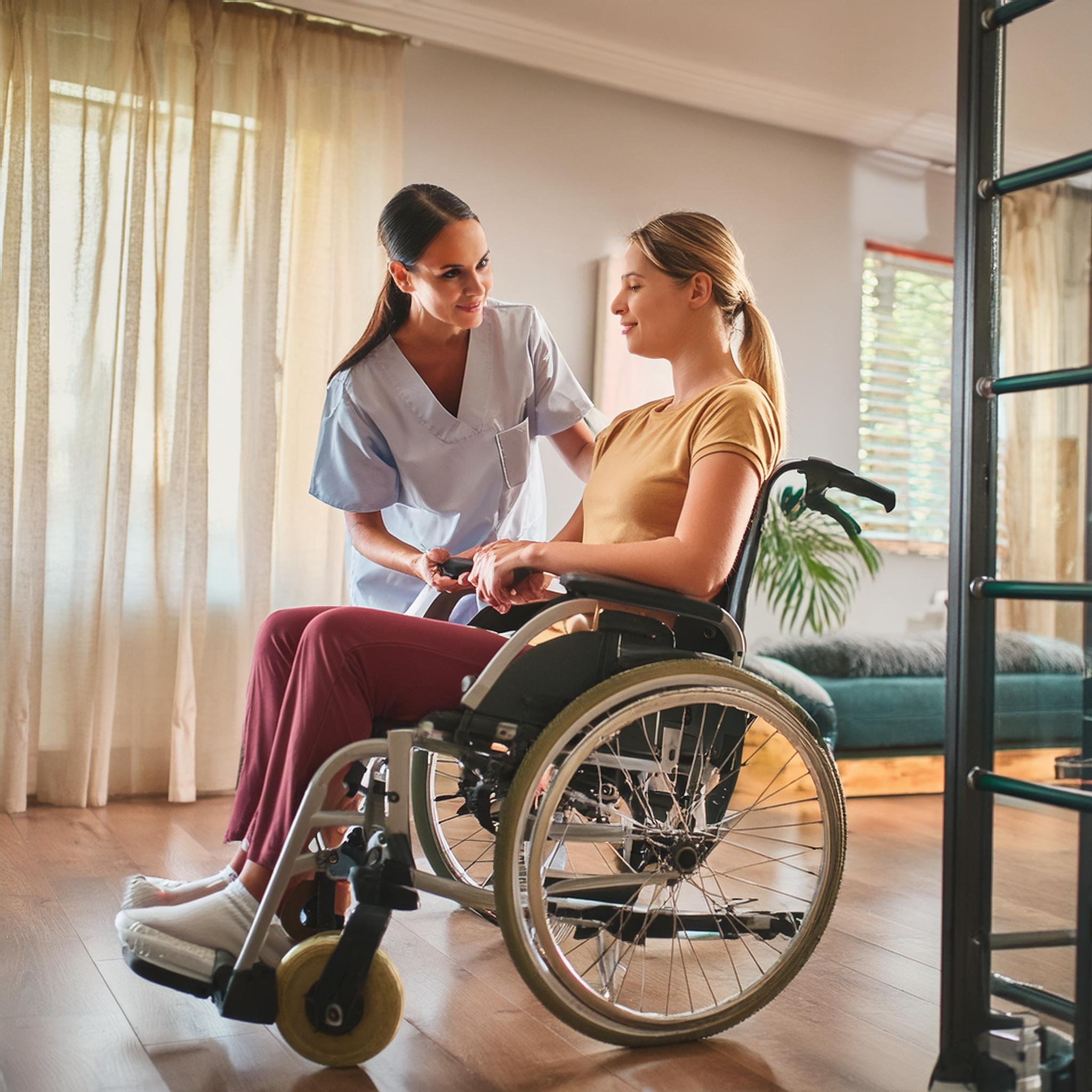A therapist supporting a client at home